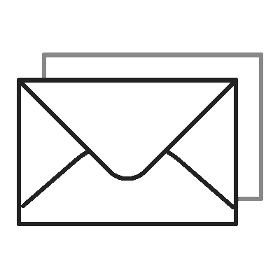 wired outline of two envelopes